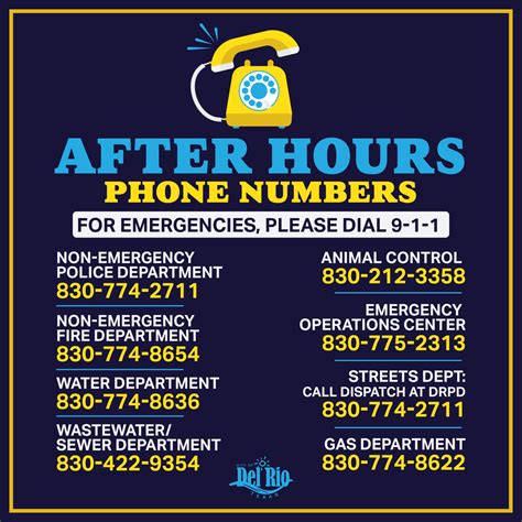 City Hours & Phone Numbers .